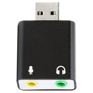 3.5mm TRS Microphone to USB 2.0 Stereo Audio External Sound Card Adapter for PC and Mac USB Input to 3.5mm TRS Headphone thumbnail