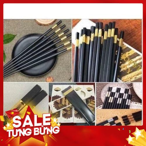 Đũa mạ vàng vỉ 10 đôi đũa ăn cao cấp mới 10 đôi