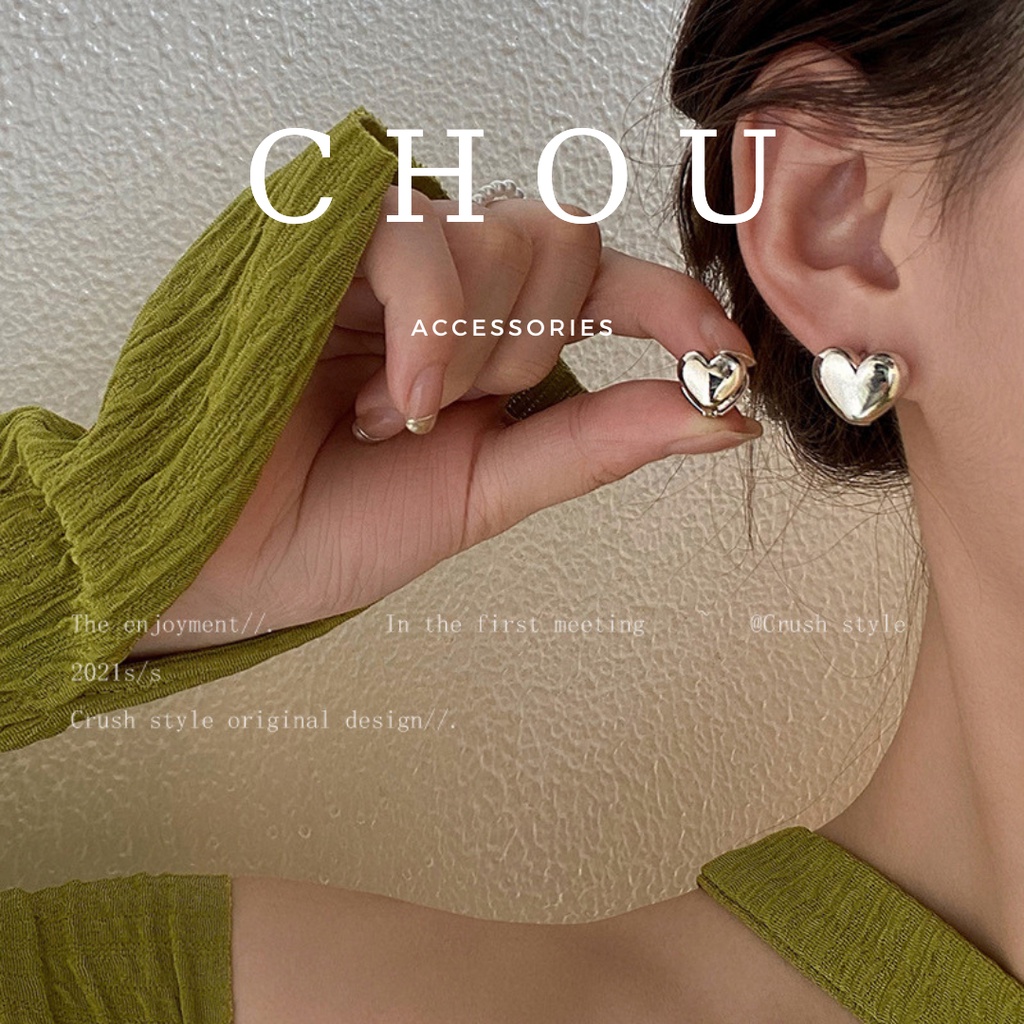 Bông tai nữ hình trái tim | chou accessories |