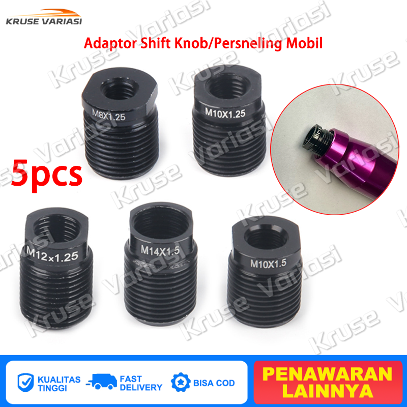 Shift Knob Adapter Bolts 5 Sizes 5 Pcs Aluminum Variations for Manual/Automatic Cars Harga 33,000 rupiah*Gratis Ongkir