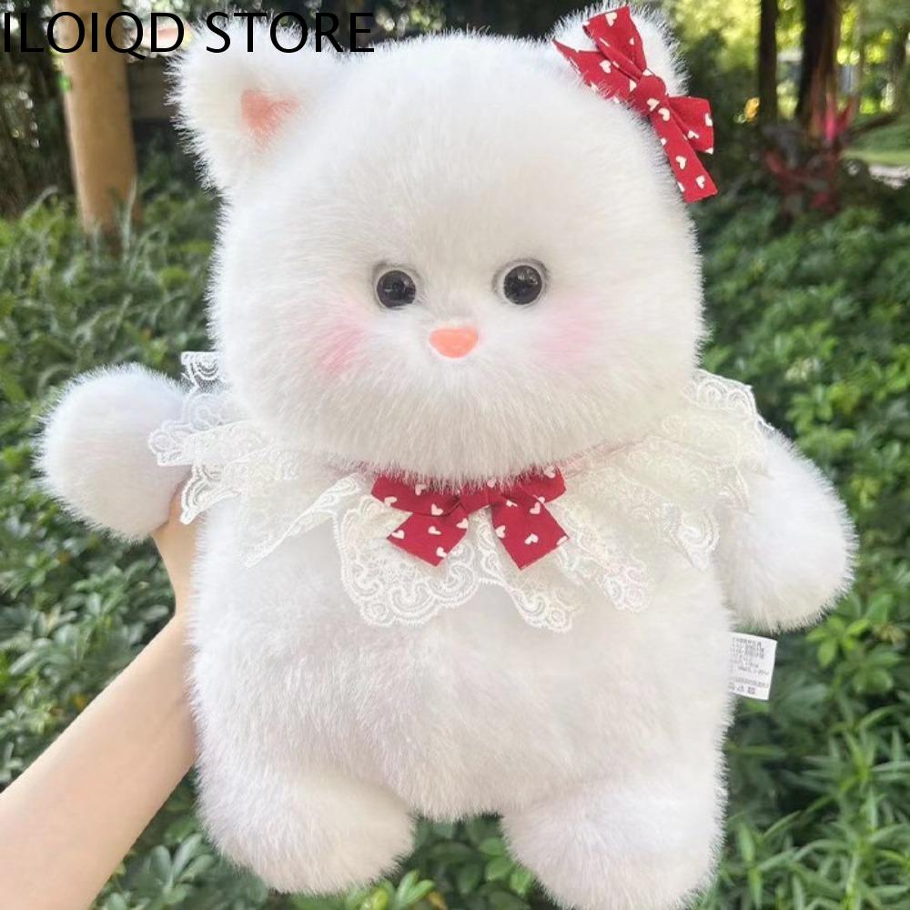 ILOIQD Mô phỏng Mèo đen sang trọng Hoạt hình Lông mịn Đồ chơi mèo vải lông Vui vẻ Mềm Búp bê đồ mèo Đồ chơi trẻ em