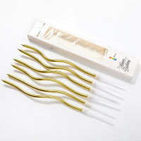 SHUAIAN  Lilin Ulang Tahun Spiral Lilin Panjang Lilin Ulang Tahun Spiral Warna Warni isi 6pcs