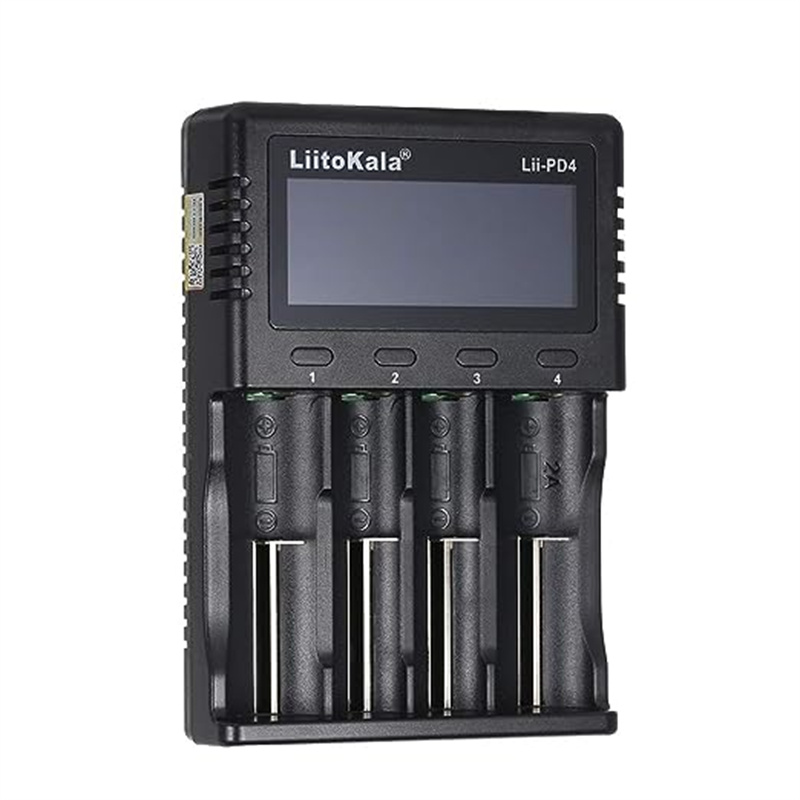 Liitokala lii-pd4 lcd 3.7v 18650 21700 26650 4 khe cắm sạc pin thông minh cho hình trụ có thể sạc lại màn hình lcd pin đèn pin thông minh tế bào sạc rc công cụ