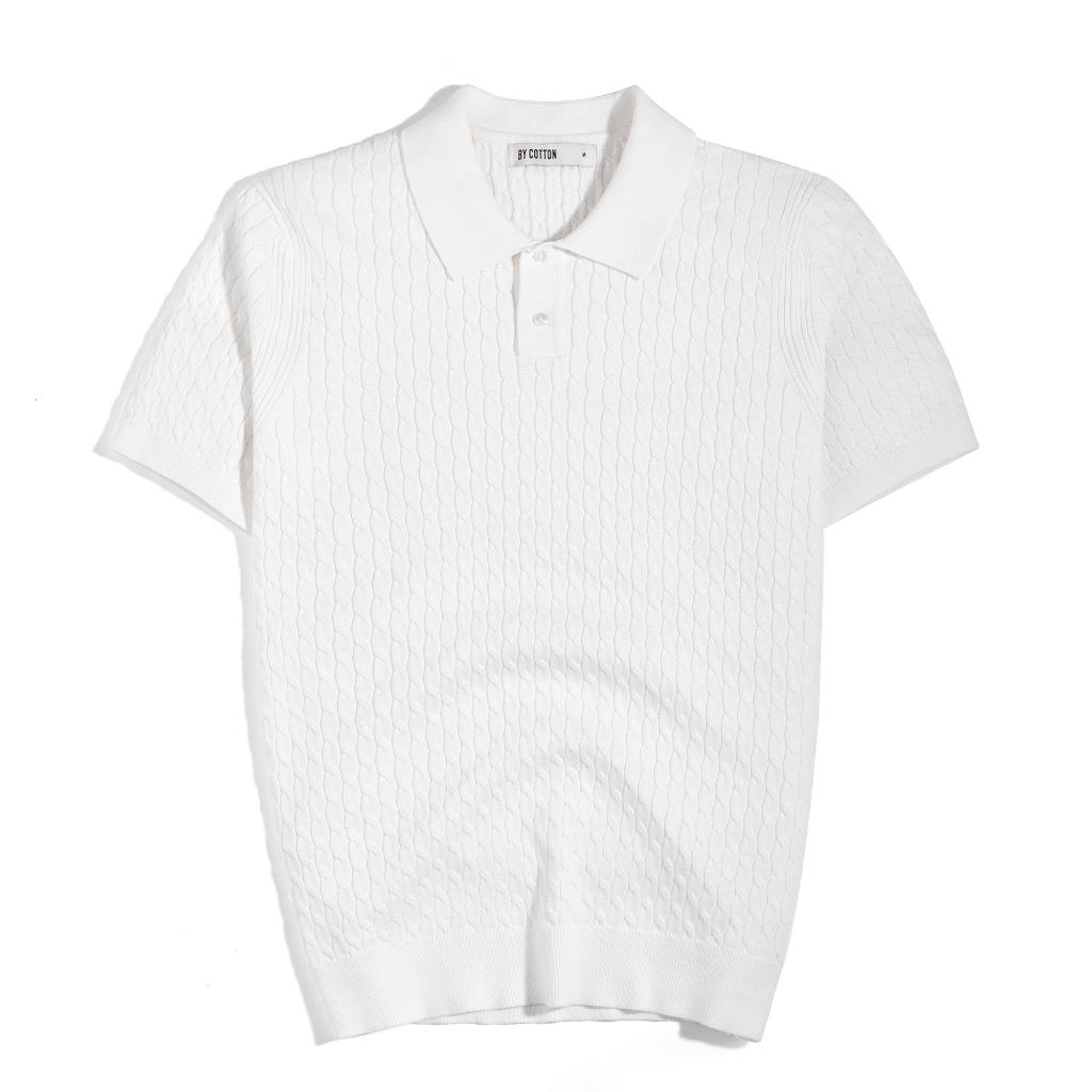 Áo Thun Polo Nam Cao Cấp Dệt Kim Twist 2 Màu Nâu - Trắng By Cotton