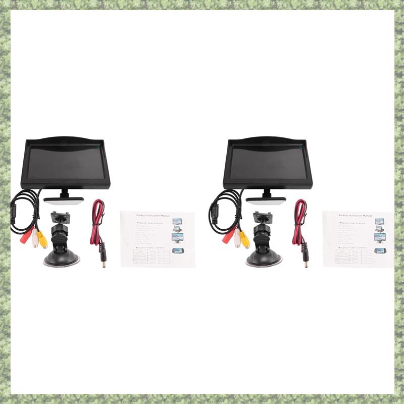 2pcs 5 Inch 800X480 TFT LCD HD Screen Monitor with Dual Mounting Bracket for Car Backup Camera/Rear View/DVD