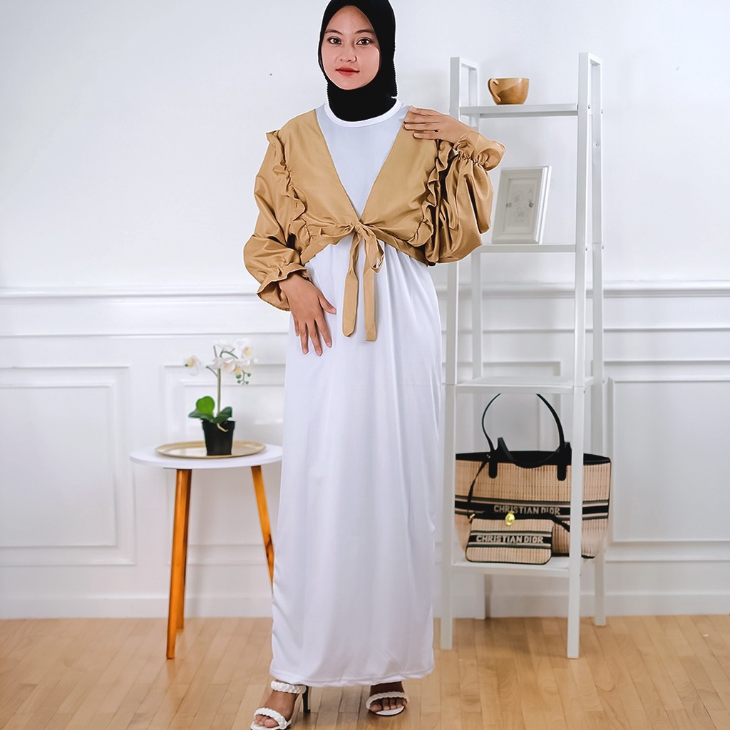 Jual Dress Polos Set Cardigan Terbaru 