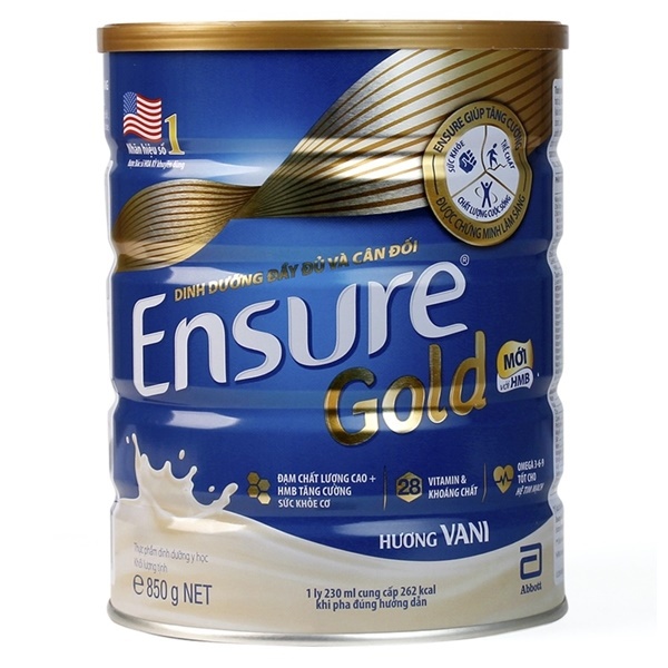 Sữa Ensure Gold-850g hương Vali (date: 5/2025)