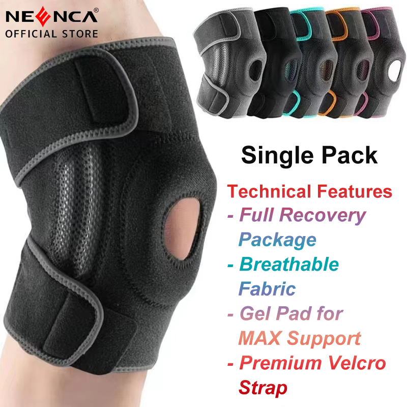 Băng cố định gối neenca với miếng gel cân bằng hai bên & xương bánh chè để hỗ trợ đau đầu gối tối đa và phục hồi nhanh cho nam và nữ