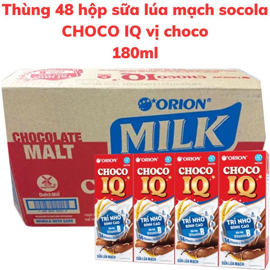 Sữa lúa mạch CHOCO IQ vị socola hộp 180ml