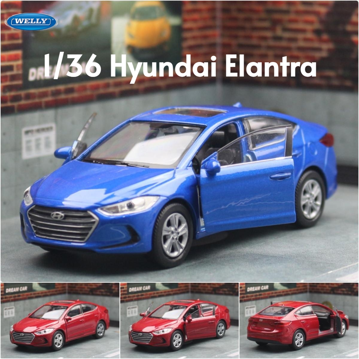 1/36 Hyundai Elantra Diecast Metal Alloy Toy Car - Miniature