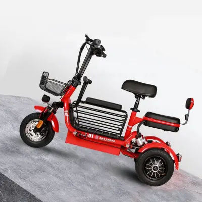 Parent-child small electric tricycle, leisure electric tricycle, scooter, folding electric car, adult parent-child car