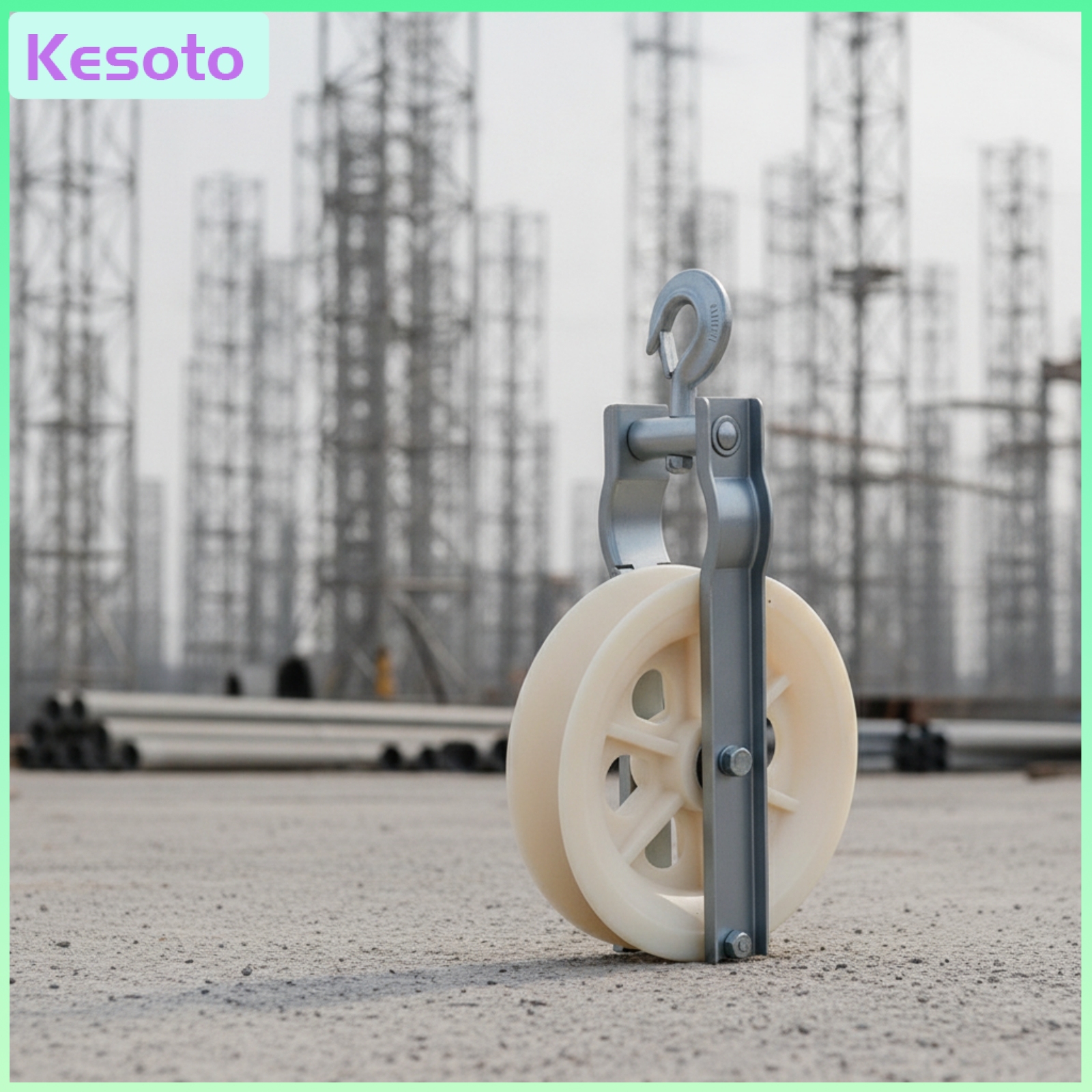 อุปกรณ์และชิ้นส่วนยานยนต์ Kesoto Heavy-Duty Cable Pulley Pay-off Pulley with Hanging Hook รอกสายเคเบิลล้อเดี่ยวขนาดกะทัดรัดพร้อมขายึด สารต้านอนุมูลอิสระ Bloque De Polea Giratorio 360 Grados สำหรับไซต์ก่อสร้าง ราคา 8,433 บาท*ส่งฟรี
