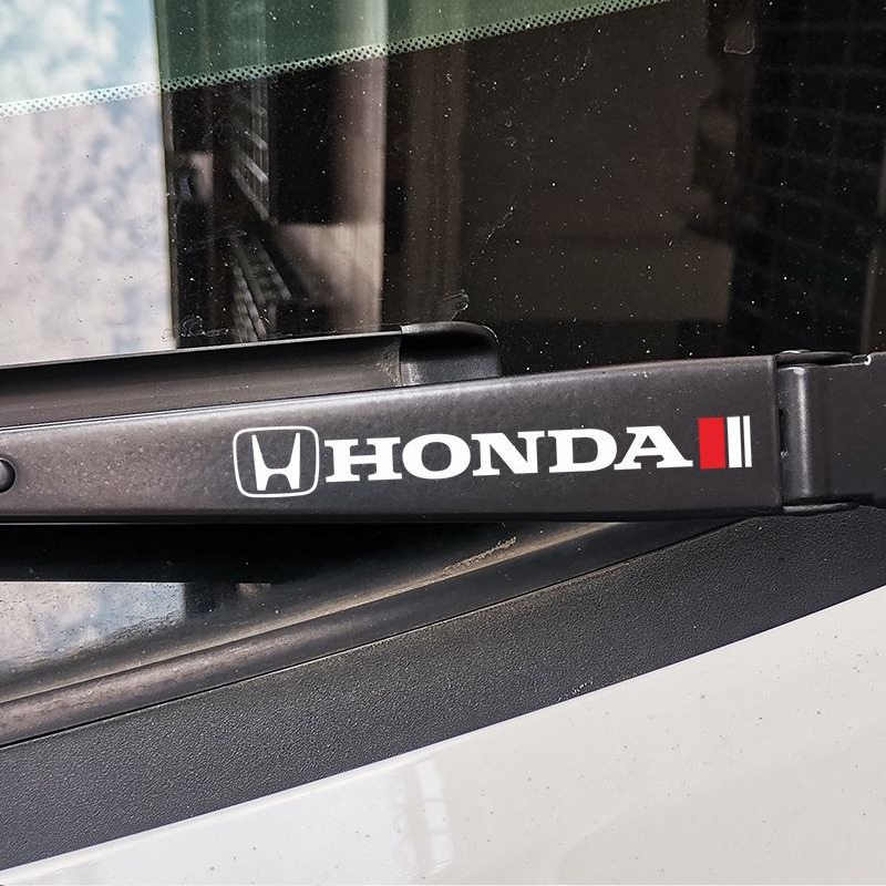 3Pcs/Set PVC Car Wiper Arm Sunscreen Emblem Sticker Auto Wiper Protective Badge Decal for Honda Civic CRV XRV URV City rs150r EX5 jazz wave FC accord Crosstour pilot Odyssey amaze etc.,