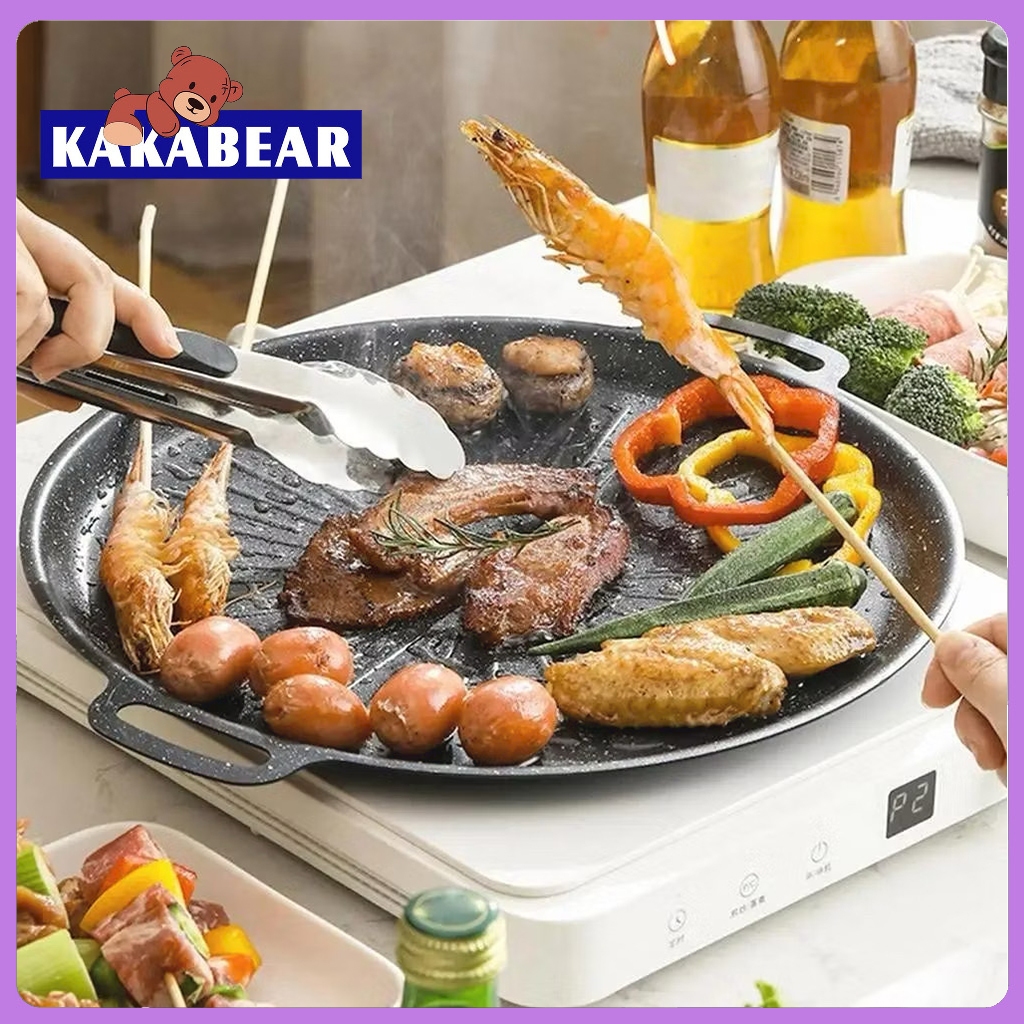 ถาดอบมัลติฟังก์ชั่น เคลือบกันติด พกพาสะดวก หมูกระทะ ไม่ติดกระทะ กระทะปิ้งย่ 20/3032/34/36/38ซม ราคา 79 บาท*ส่งฟรี