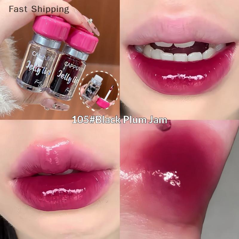 🔥🔥🔥sjqgqx Cappuvini trong suốt dưỡng ẩm son bóng dầu và sắc tố hỗn hợp để tạo ra một trọng lượng nhẹ gương nước bóng kính bóng môi tint trang điểm - 6