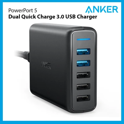 Anker PowerPort 5 Dual Quick Charge 3.0 USB Charger [SG Plug]