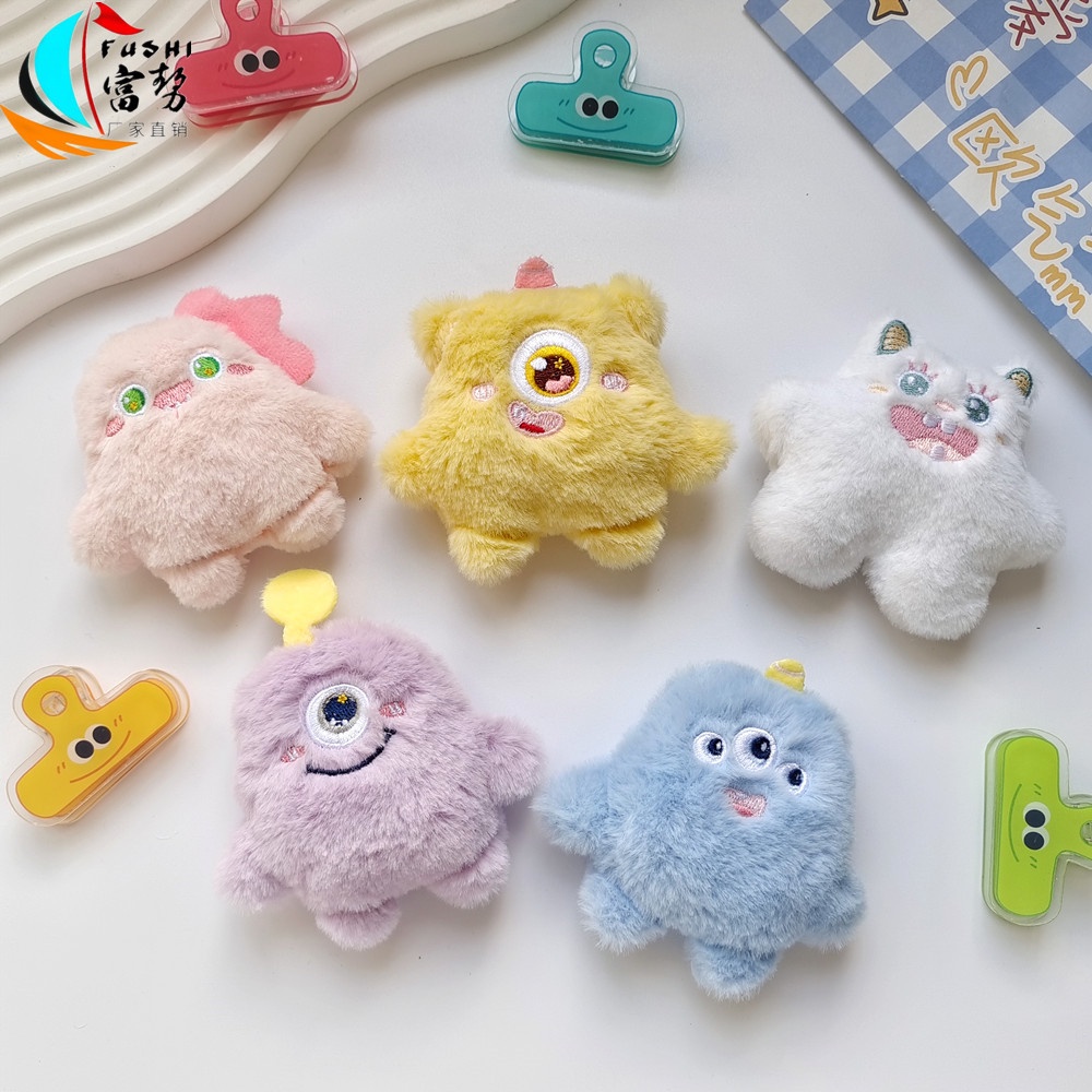 Móc khoá lông quái vật một mắt dùng treo balo cặp sách