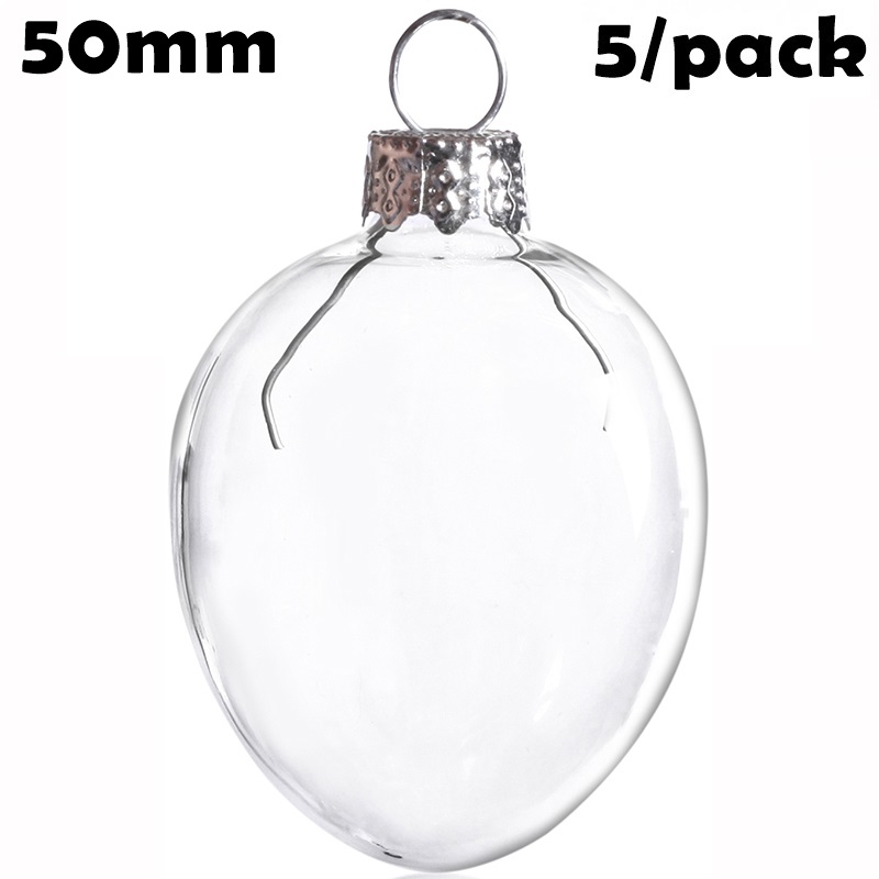 5 Pieces X Diy Paintable Home Wedding Decoration Ornament 50mm Glass Egg