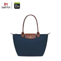 Longchamp Le Pliage Original Tote Bag M In Recycled Canvas With Gold Hardware Navy | ของแท้ ตรวจสอบโดย SASOM