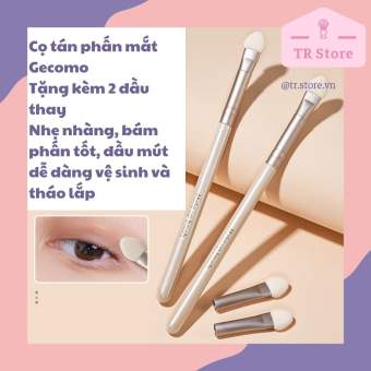 Cọ tán phấn mắt đầu mút Gecomo kèm 2 đầu thay G1098