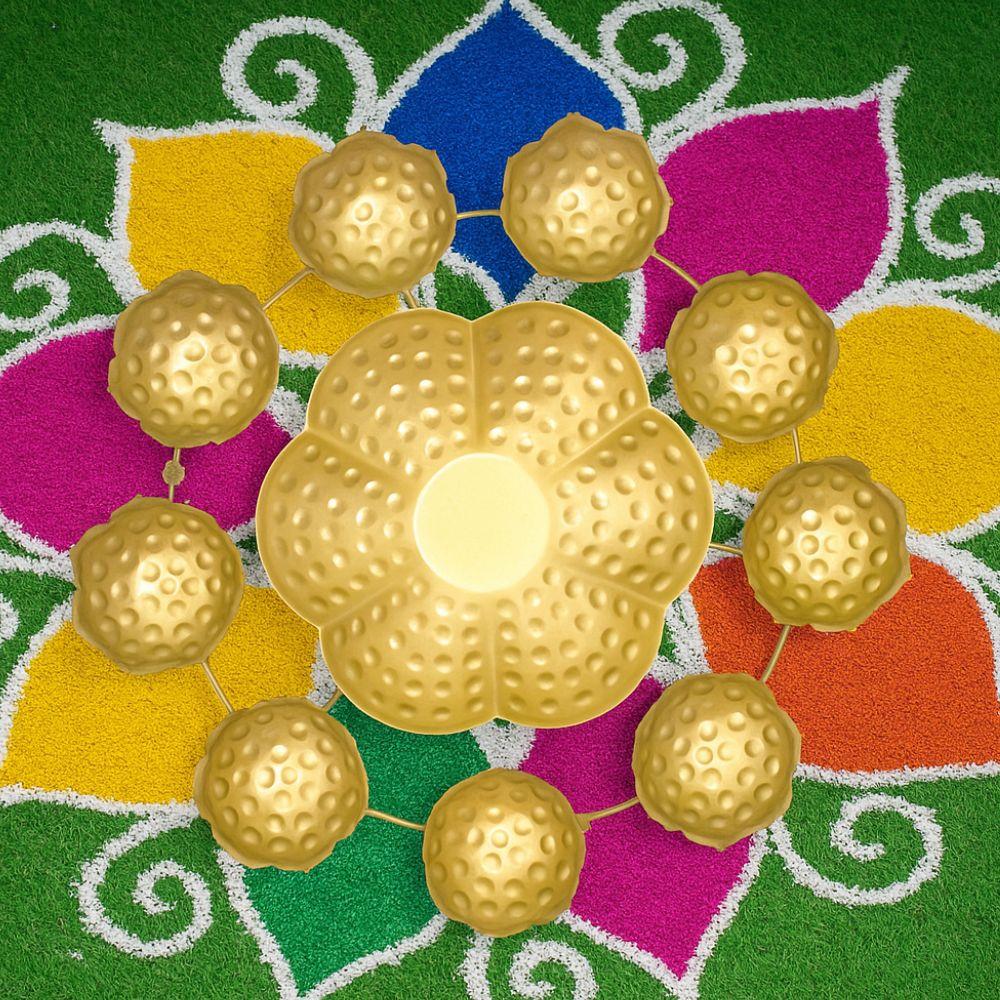 New 2025 Decorative Metal Urli Bowl for Home Alter or Deepavali Decoration