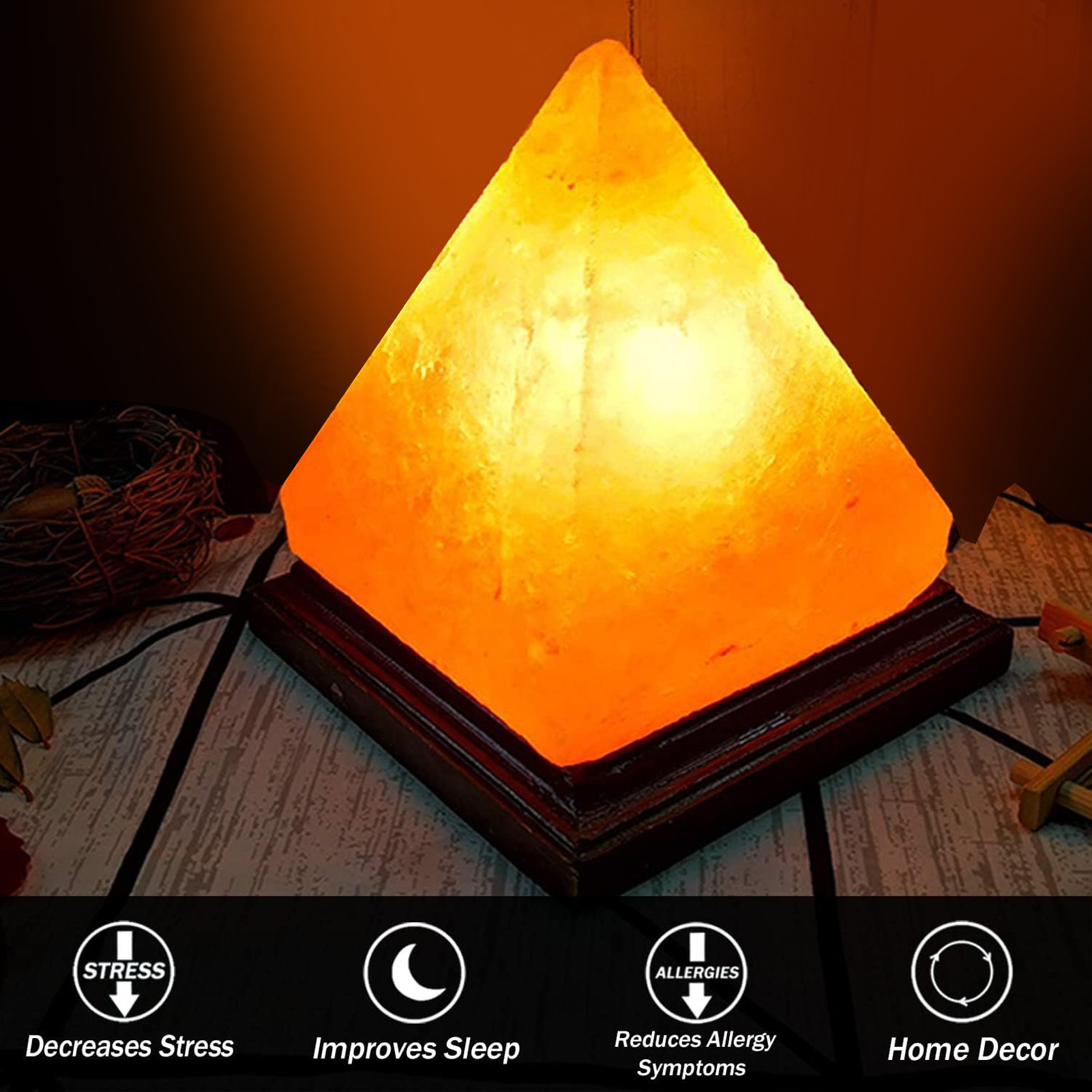 HISUNY 2-in1 Smart Heating Essential Oil System Himalayan Salt Lamp, Mini USB LED Pink Natural Salt Rock Night Lamp Dimmable for Home Decor Yoga Spa Meditation(A Model