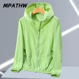 MPATHW  Áo khoác chống nắng mùa hè siêu nhẹ unisex có mũ và túi bên
