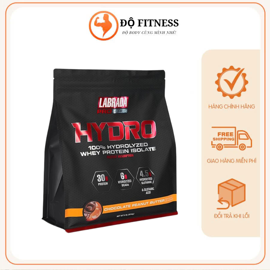 Hydro Whey Labrada (1.8kg) Hydrolyzed Isolate, 30g Protein, 6g BCAA Tăng Cơ