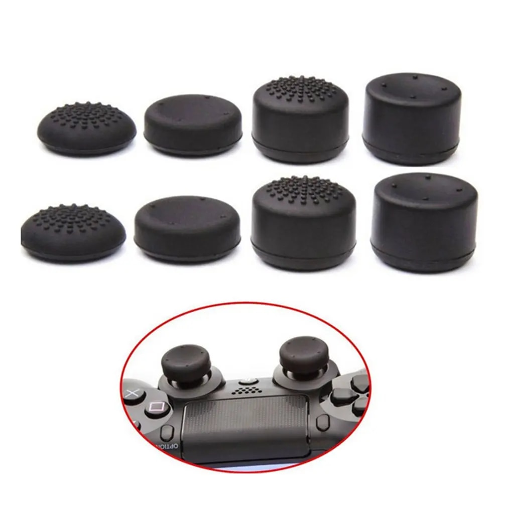 Miễn Phí Giao Hàng Trực Tiếp Bán Hàng 8Pcs Bao cần điều khiển Silicone Bộ điều khiển analog chỗ đặt ngón cái Ngón Tay Cái Cap Bìa Key Bảo Vệ Cho PS4 Phụ Kiện