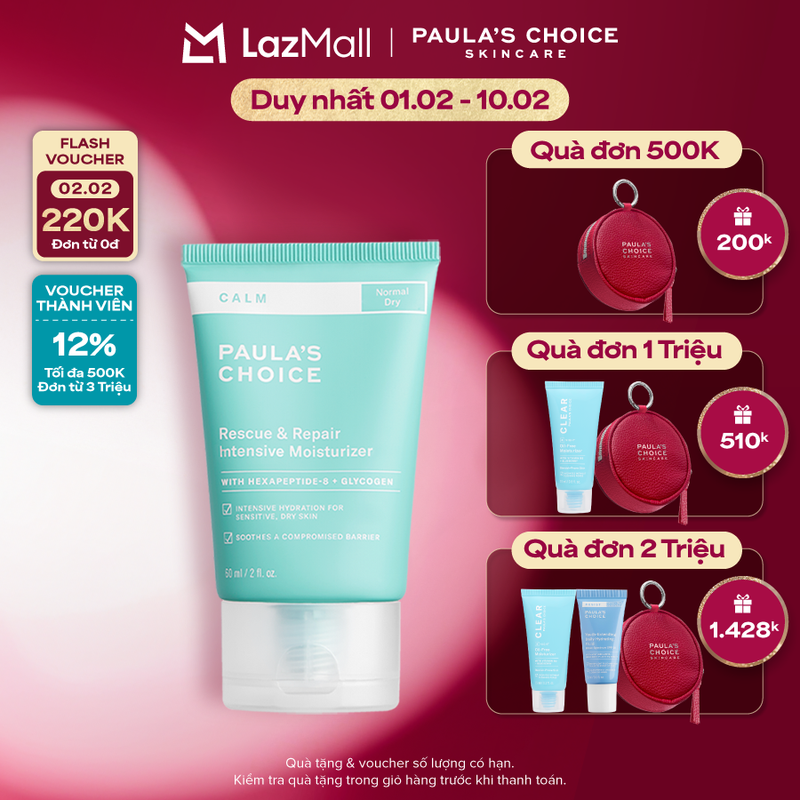 Kem dưỡng ẩm phục hồi cho da khô nhạy cảm Paulas Choice Calm Rescue & Repair Intensive Moisturizer 6