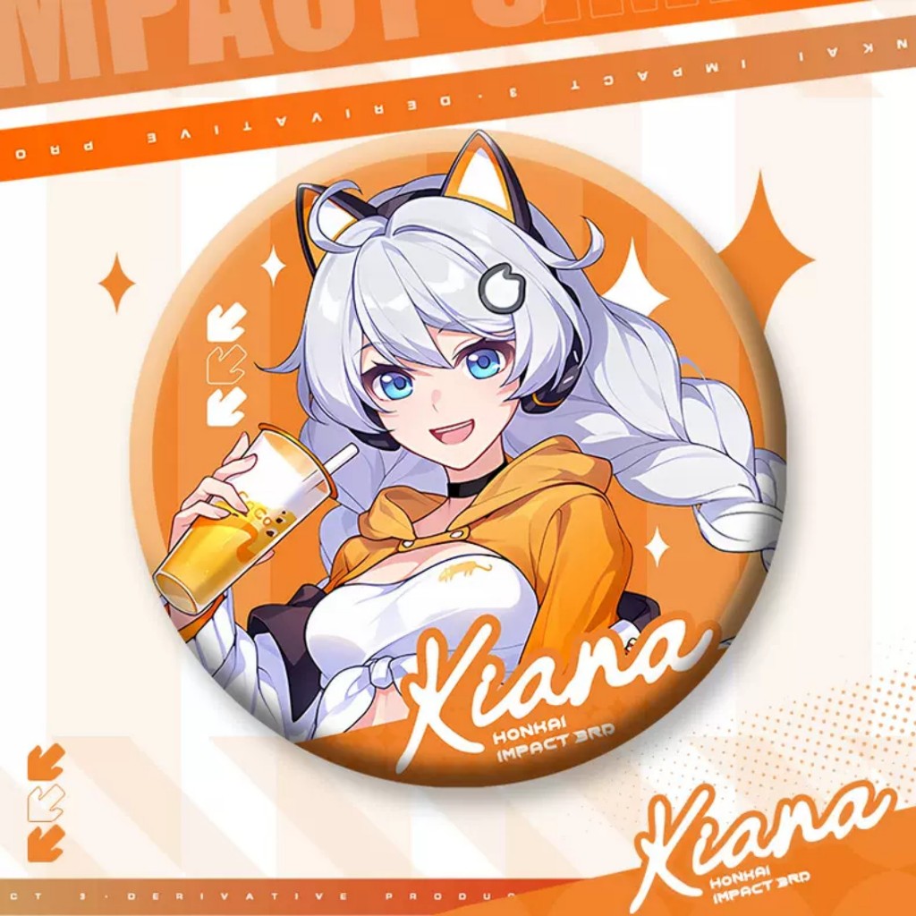 Mô hình Móc khoá KIANA HONKAI IMPACT 3 huy hiệu standee tượng trang trí trưng bày mica acrylic game 