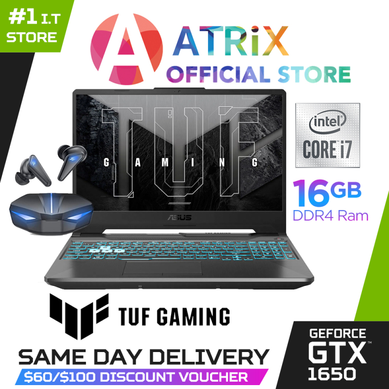 【Same Day Delivery】Free Raser Mouse | ASUS TUF Gaming F15 FX506LH-HN175T | Intel Core i7-10870H | 15.6inch FHD 144Hz | 16GB DDR4 | 512GB SSD | GeForce GTX1650 | RGB Backlit Keyboard | 2Y ASUS Warranty