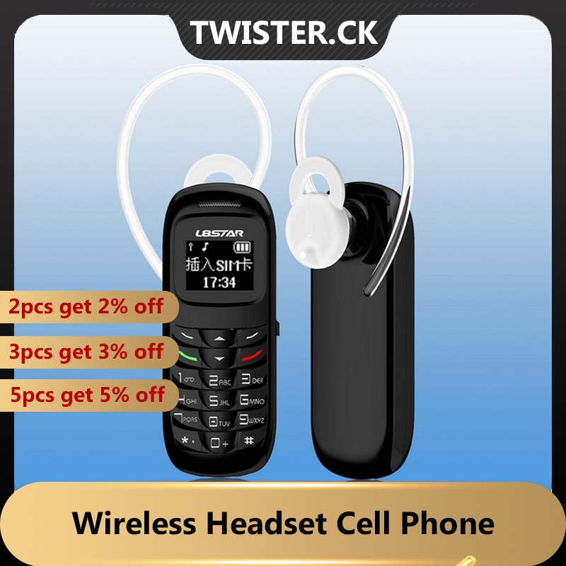 【】 L8star Mini Mobile Phone Cellphone Wireless Bluetooth Headset Dual Sim Mp3/mp4 Music Player Cell 