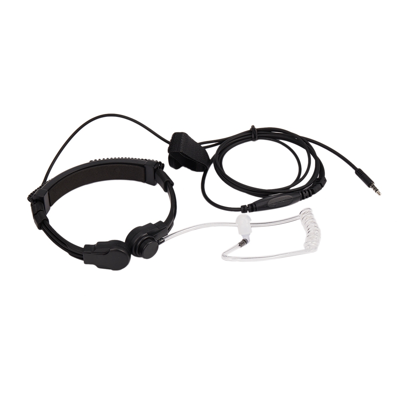 4 Pcs 3.5mm Adjustable Throat Mic Earphone Microphone Covert Acoustic Tube Earpiece Headset with Finger PTT