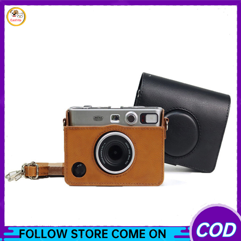 Túi máy ảnh tương thích cho instax mini EVO hoài cổ bằng da PU nhiếp ảnh kỹ thuật số Túi máy ảnh với dây đeo vai