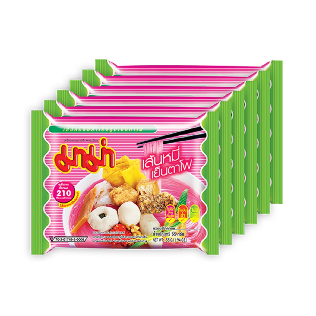 Mama Yentafo Instant Rice Vemicelli Pack 6. ราคา 38 บาท*ส่งฟรี