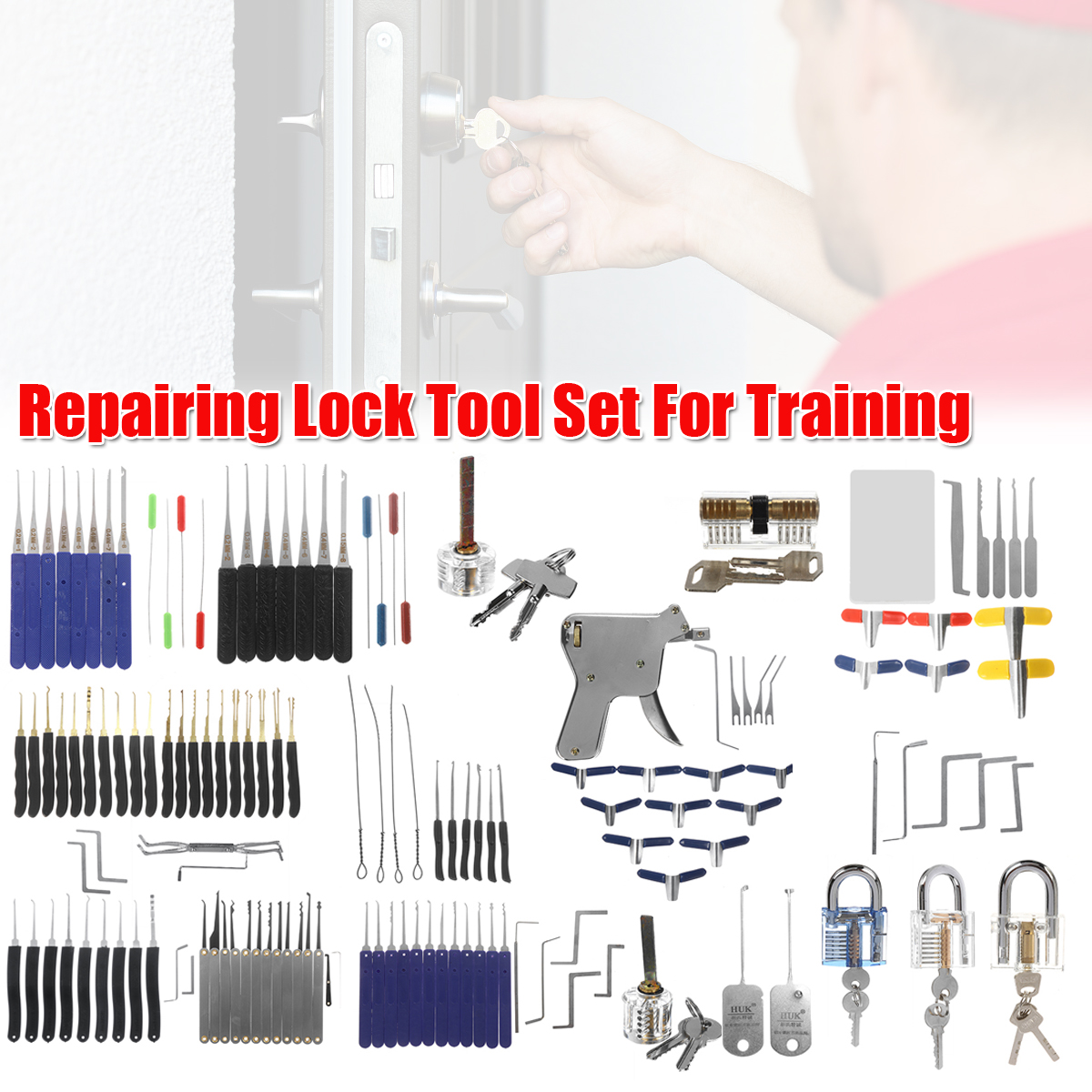 10 cái khóa phụ kiện sửa chữa ổ khóa Shim Bộ móng gảy nhà Thợ Khóa Công Cụ Khóa Công Cụ chọn khóa khóa trong suốt