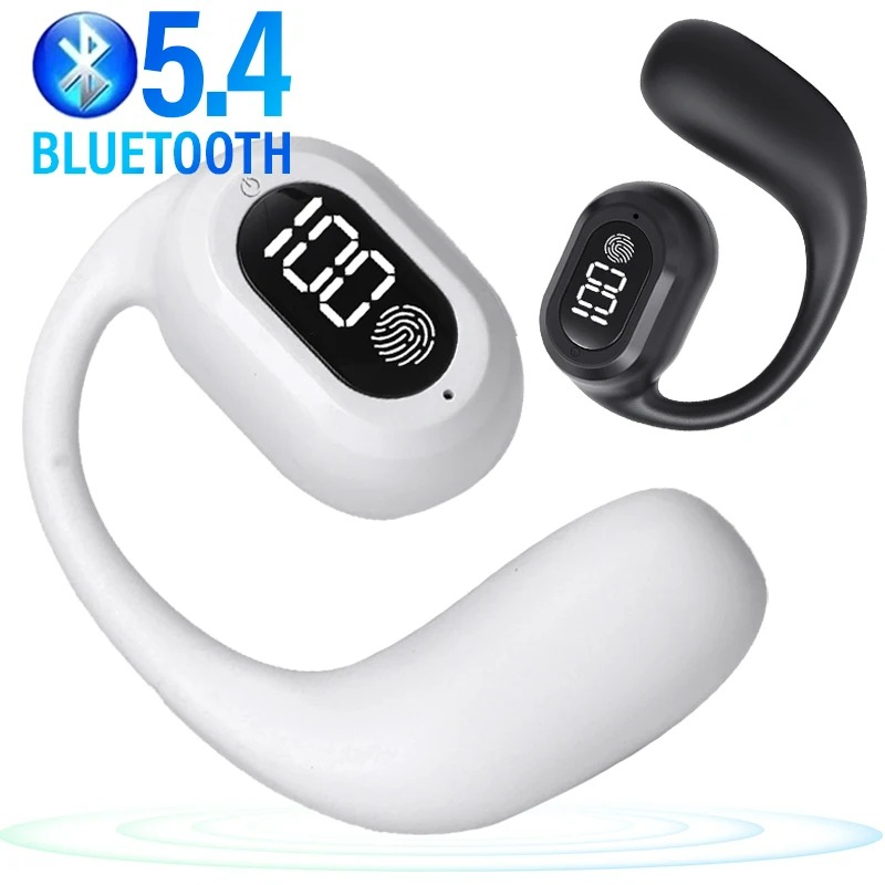 Single Ear Bluetooth 5.3 Headphones Digital Display Earhook Earbuds Rechargeable Business Earphone Headset Noise Reduction ราคา  6 บาท*ส่งฟรี