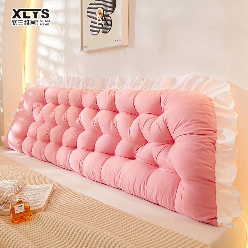 Simple bedside cushion solid color strap anti-collision soft bag backrest bedroom leisure pillow backrest pillow ราคา 554 บาท*ส่งฟรี
