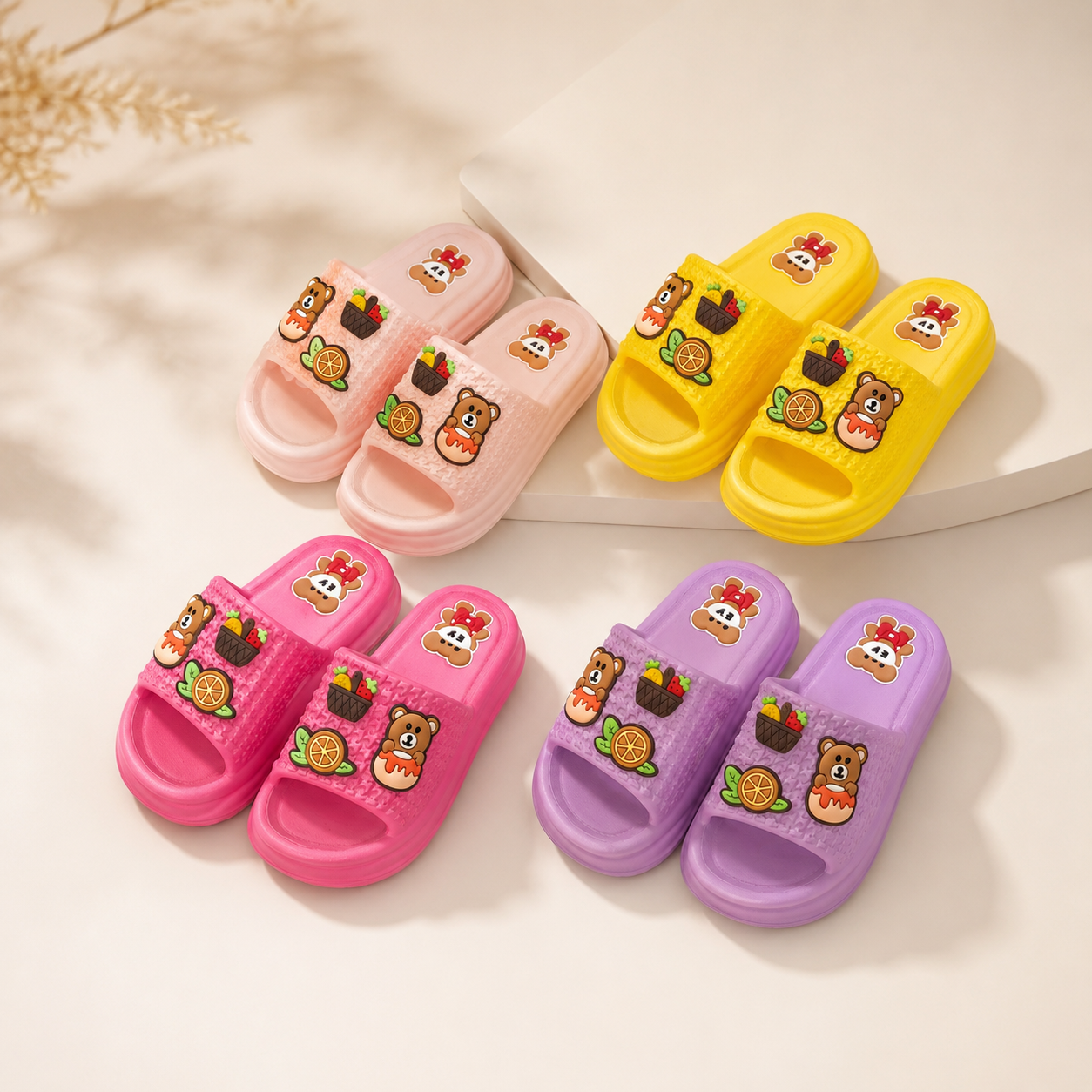 XẢ KHO Dép quai ngang gắn sticker xinh cho bé