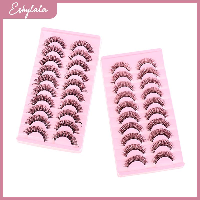 Eshylala Lông mi DD Curl Nga Lông mi giả 3D Lông mi chồn tái sử dụng Fluffy Lông mi giả lông mi mở rộng