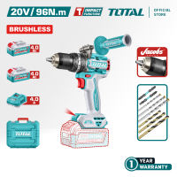 TOTAL Tools Cordless Impact Drill + Battery + Charger (20V / 96Nm / 13mm / Brushless) TIDLI209687 / TIDLI209688