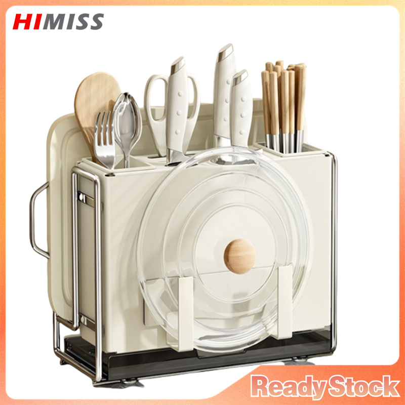 Kitchen Knife Holder Multifunctional Carbon Steel Knife Cutting Board Pot Lid Storage Organizer For Kitchen Dining Room ราคา 771 บาท*ส่งฟรี