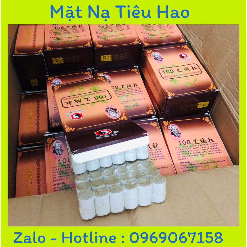 Hộp 108 điếu ngải đốt kết hợp thanh lăn đồng