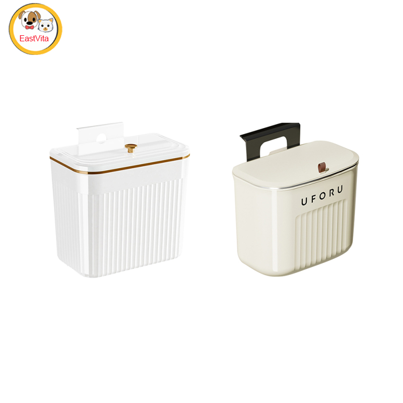 Hanging Kitchen Trash Can, Wall Mounted Garbage Can With Lid, Under Sink Food Waste Bin, Kitchen Compost Bin For Cupboard Bathroom Living Room ราคา 288 บาท*ส่งฟรี