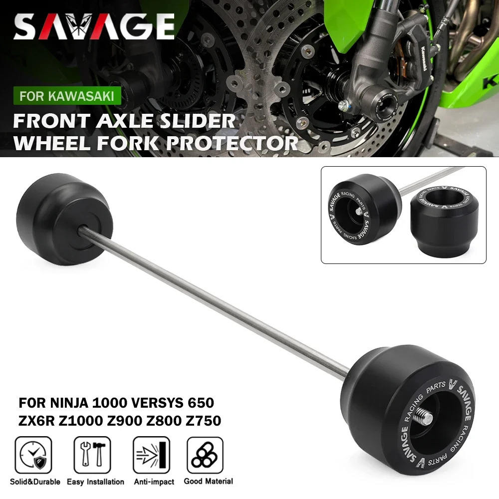 Front Axle Fork Crash Slider For KAWASAKI ZX6R VERSYS 650 NINJA 1000 Z1000/R/SX Z1000R Z900 Z650 Z80