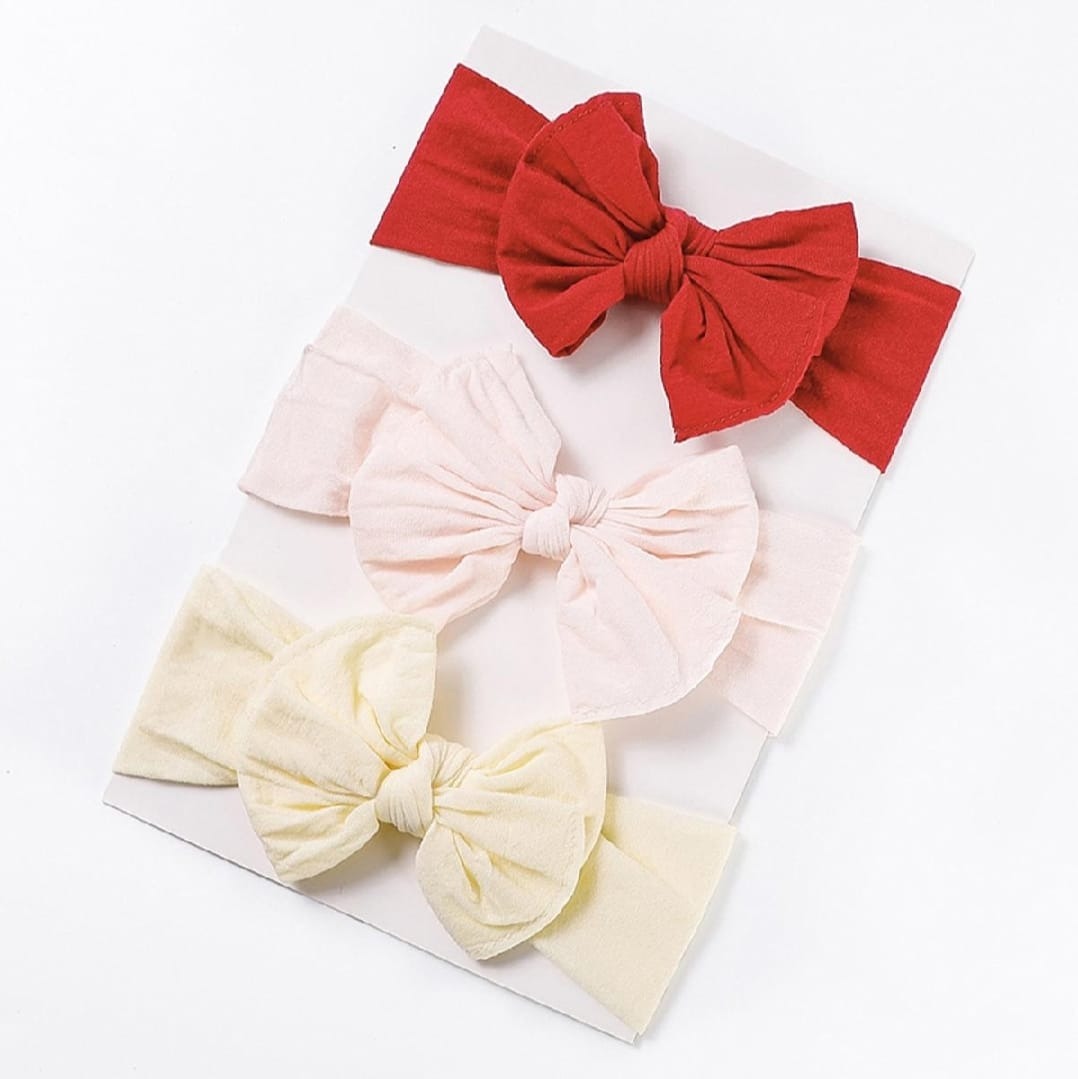 3Pcs Bow Baby Headband Solid Color Infant Girls Hair Bands Newborn Hairband Turban Toddler Headwear Kids Hair Accessories