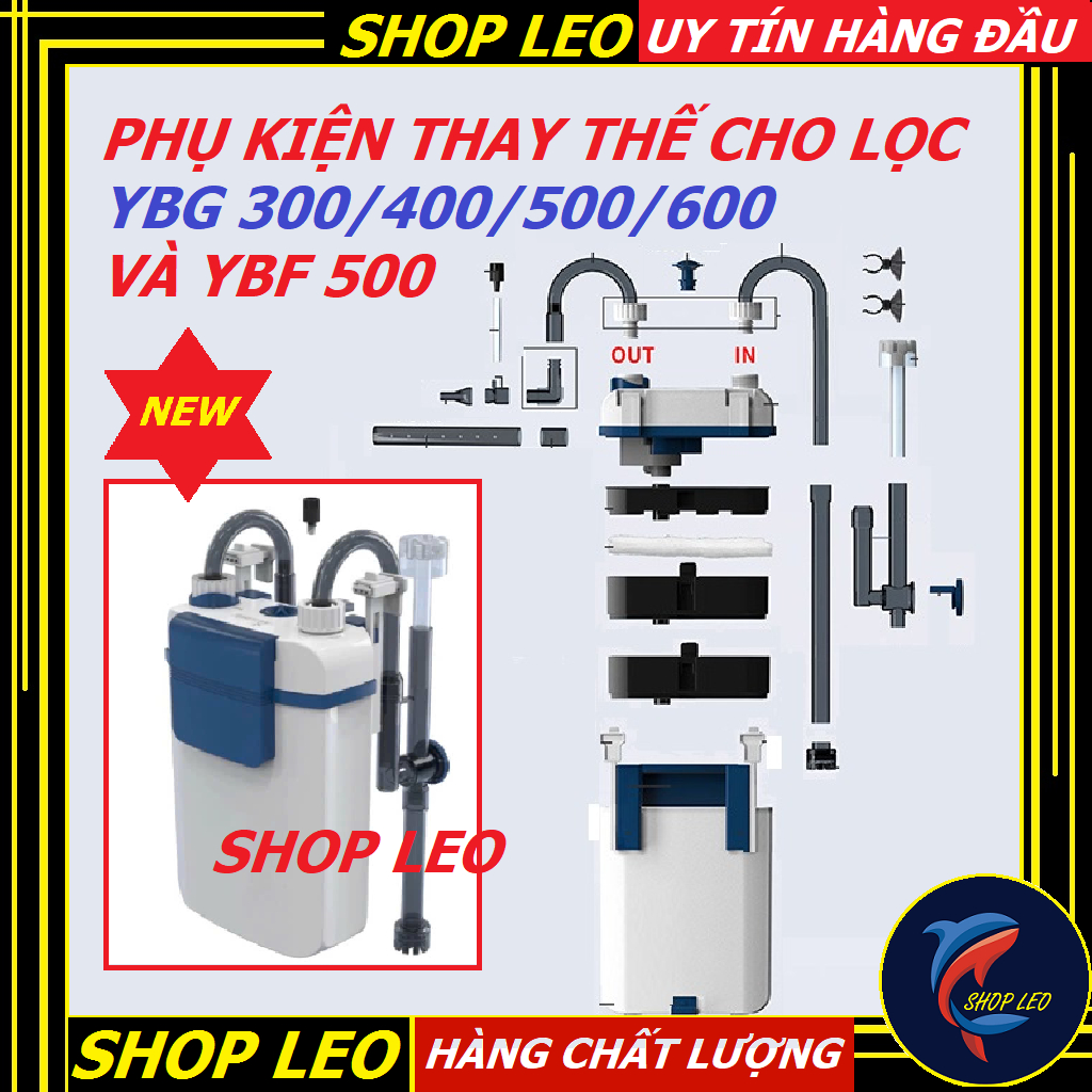 Phụ kiện lọc YBG 300 400 500 600 và YBF 500-Phụ kiện thay thế YBG VÀ YBF các mã - in out lọc váng lọc YBG YBF-phụ kiện lọc treo hồ cá