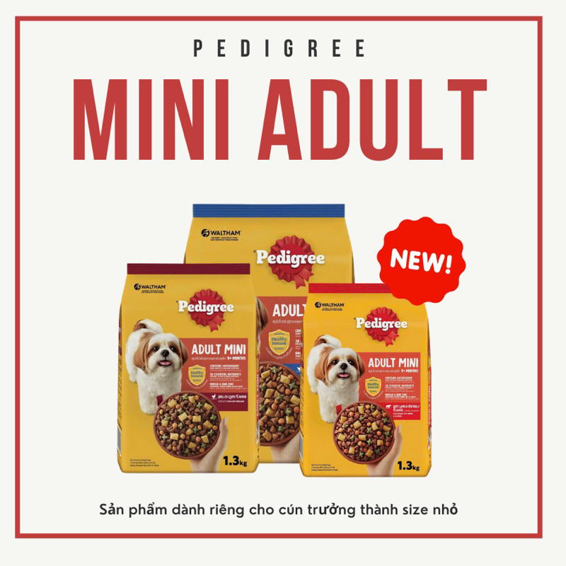 Thức ăn hạt Pedigree cho chó trên 9 tháng tuổi size nhỏ - Mini Adult Pedigree