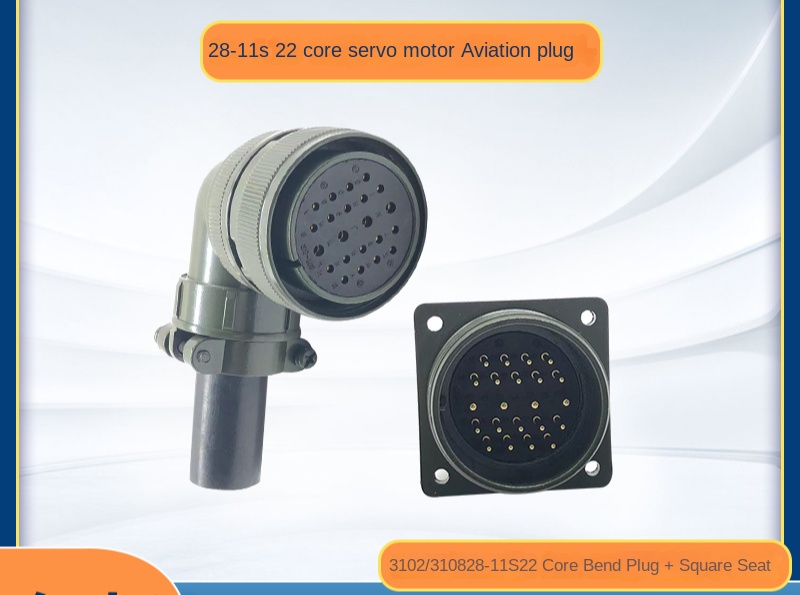 MS3108 28-11S 28-11P Đầu Nối Servo 4 Trục 22 Lõi Ổ Cắm Vuông - Đầu Cắm Thẳng/Vuông Góc - 28-11S 22 lõi